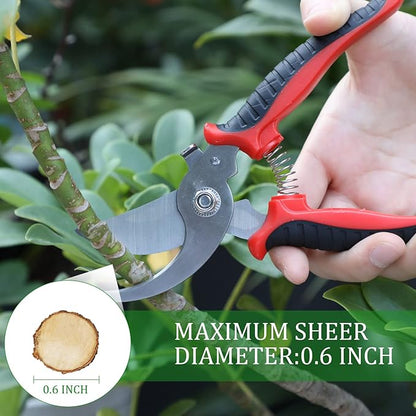 6 Pcs Garden Bypass Pruning Shears Bulk Heavy Duty Gardening Scissors Stainless Steel Blades