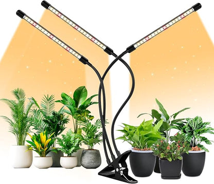 Full Spectrum LED Grow Light for Indoor Plants, 3 Heads Grow Lights for Seed Starting, 10 Dimmable