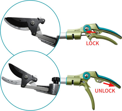 GARTOL Pruner for Garden, Cut Upto 1 Inch & Hold Telescopic Pole Pruner, Fruit Picker with Rotating