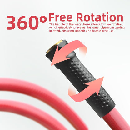 Solution4Patio Homes Lead-in Red Garden Hose 5/8 in. x 25 ft. -Kink Free, No Leaking, Male/Female