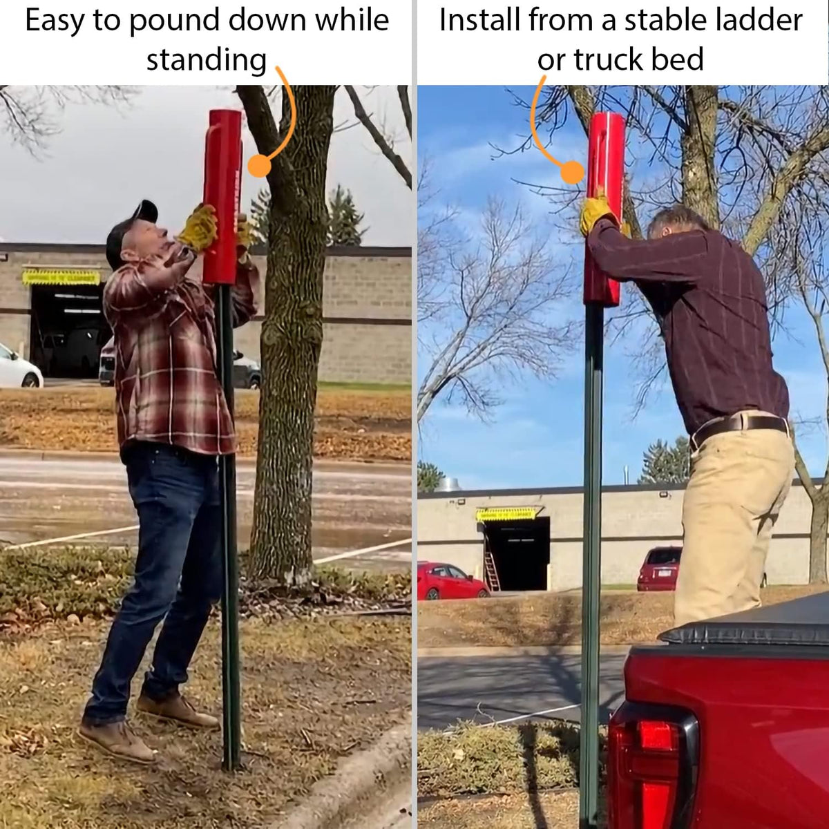 SmartSign Post Driver, Heavy Duty 22 lb Steel Post Pounder for Sign Posts/U-Channels/Fence Posts