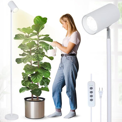 HMVPL White Grow Lights for Indoor Plants Full Spectrum,Tall Plant Light for Indoor Growing with