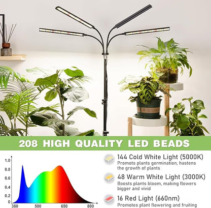 FOXGARDEN Grow Lights for Indoor Plants Full Spectrum with Tripod Stand, Tall Grow Lights for
