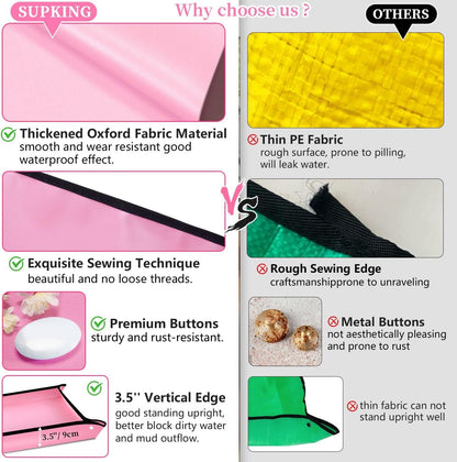 SupKing Repotting Mat for Indoor Plant Transplanting 29.5"x 29.5" Pink Garden Mat for Plant Lovers