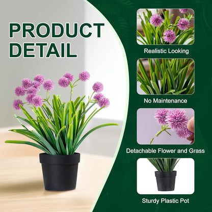 3 Pack Fake Small Plant Artificial Potted Flowers for Home Decor Fake Flower Plant Greenery Mini
