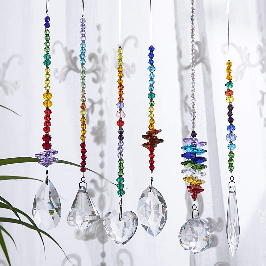 H&D HYALINE & DORA Colorful Crystals Glass Pendants Chandelier Suncatchers Prisms Hanging Ornament