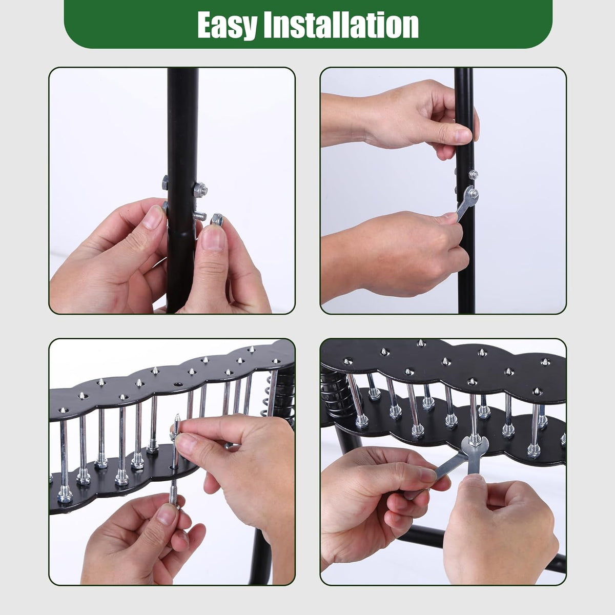Lawn Aerator Tool, Manual Lawn Aerators with 14 Iron Spikes, Spring-Loaded Design Lawn Air Aerator