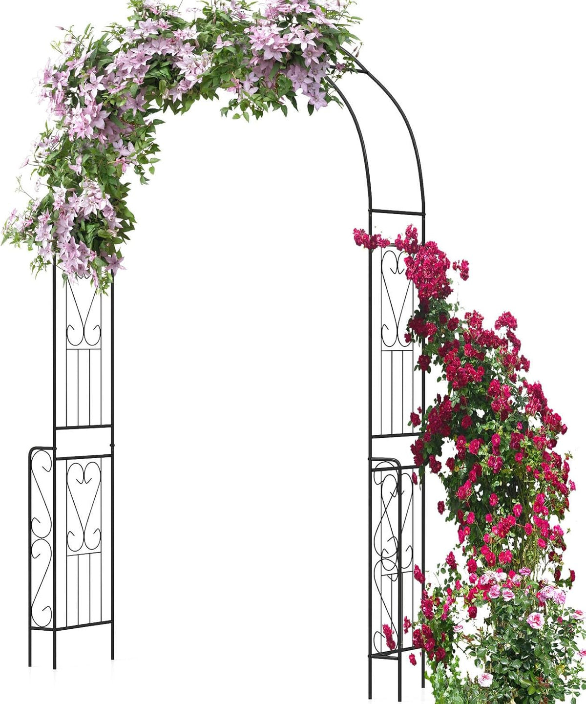 Giantex Garden Arch Trellis - 7.9 ft Metal Arbor Pergola for Climbing Plants Rose Clematis Vines