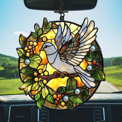 Peaceloving Dove Acrylic Suncatcher Stained Glass Effect Window Car Hanging Christmas Ornament