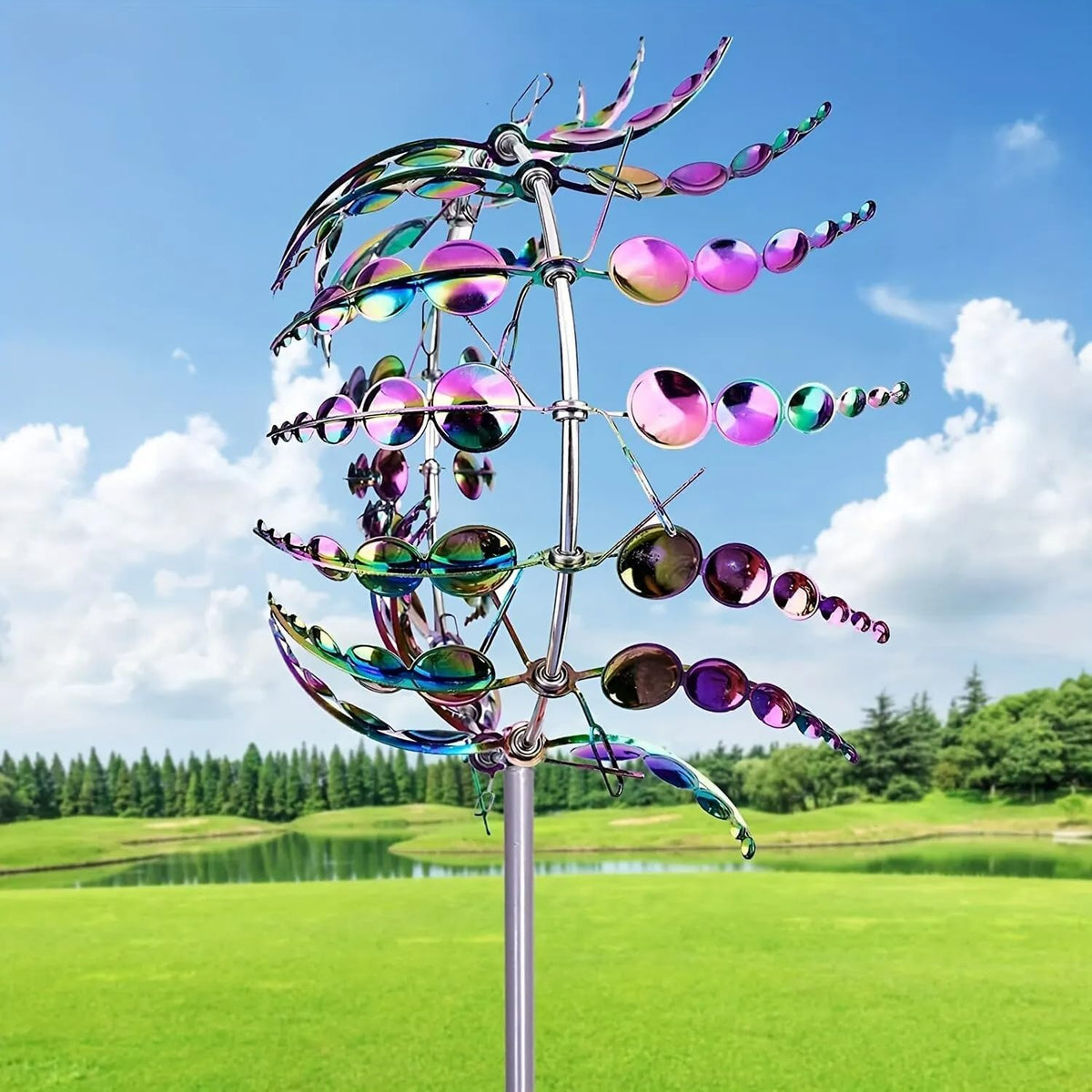 Generic Shirem Magical Metal Windmill, Kinetic Wind Sculptures & Spinners, 3D Wind Spinner, Kinetic