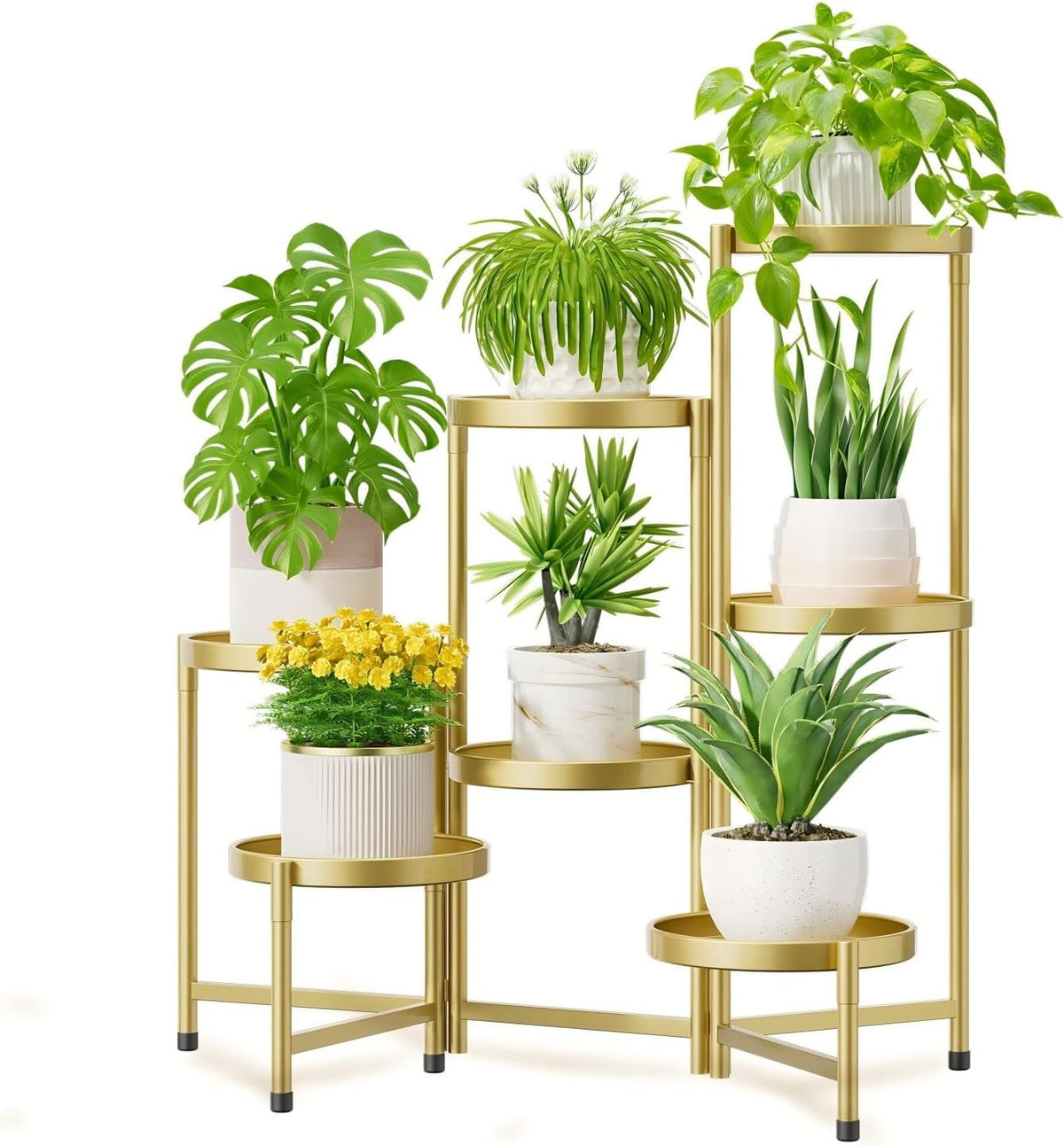iDavosic.ly 7 Tier Large Plant Stand Indoor, 10 Inch Wide Tall Corner Metal Plant Stands Outdoor