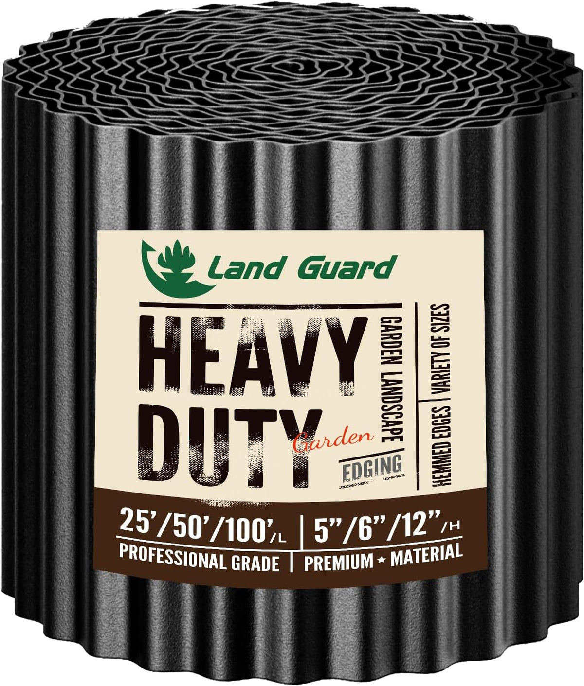 Land Guard Corrugated Garden Edging Border, 6"×50' Landscape Paver Edging, Tall Landscape Edging