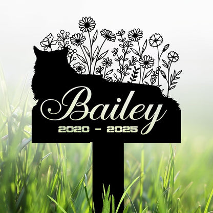 Cat Headstone and Grave Marker – Personalized Outdoor Grave Marker for Pets with Custom Name and