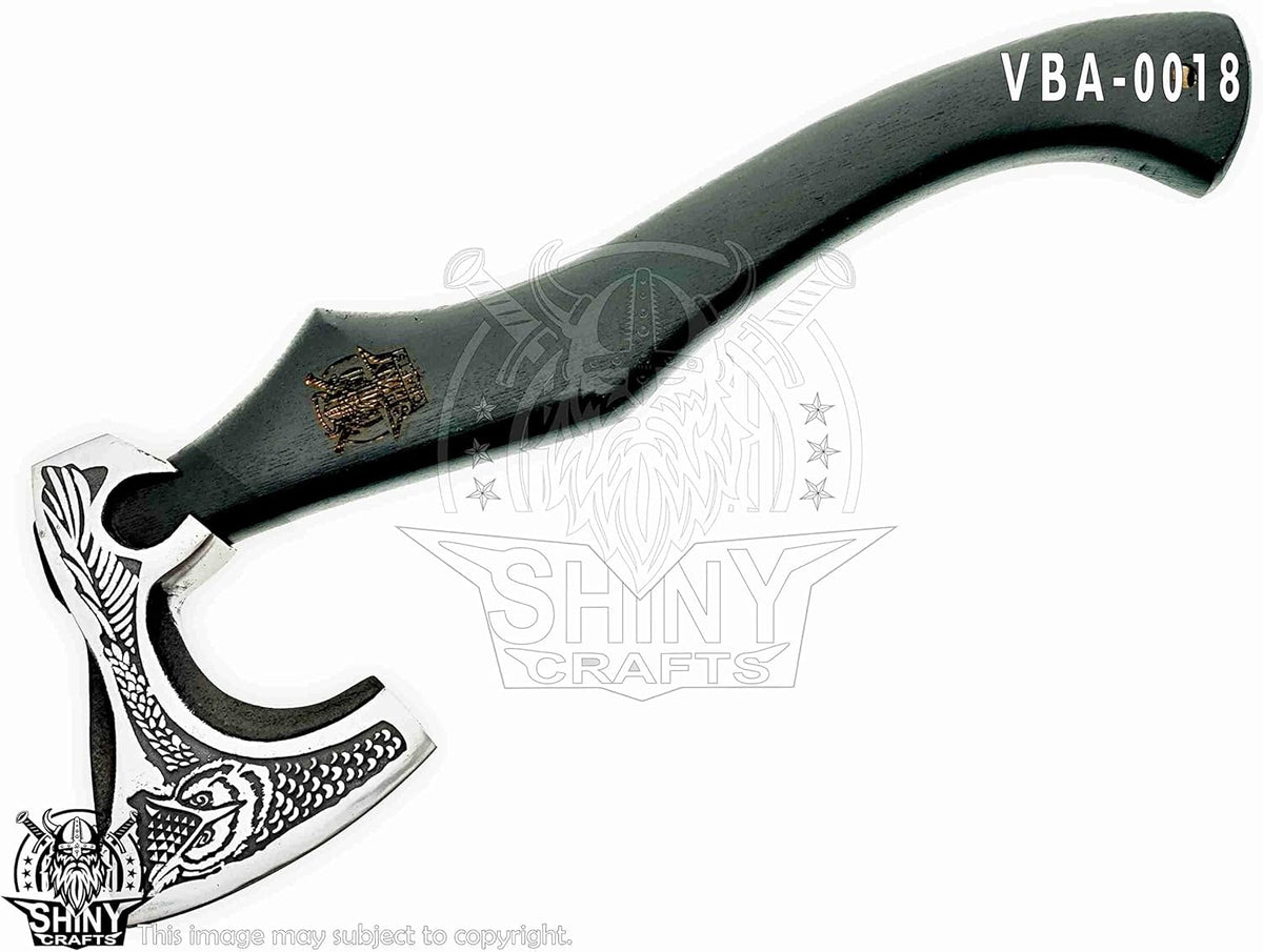SHINY CRAFTS-Axes Handmade Viking Axe Hatchet Norse Battle Axe-with Carbon Steel Head and Black