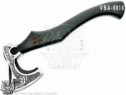 SHINY CRAFTS-Axes Handmade Viking Axe Hatchet Norse Battle Axe-with Carbon Steel Head and Black