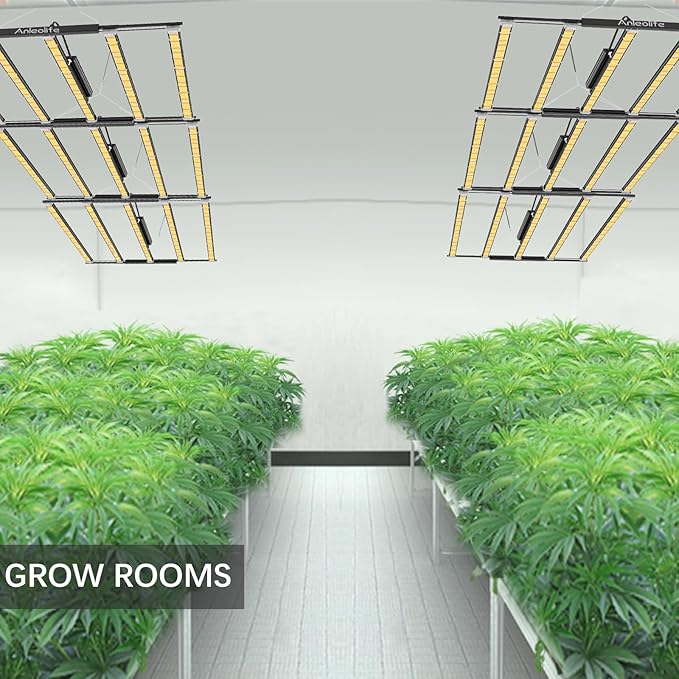 A ANLEOLIFE Stretchable LED Grow Lights with LM301H EVO Diodes 730W Full Spectrum Dimmable Daisy