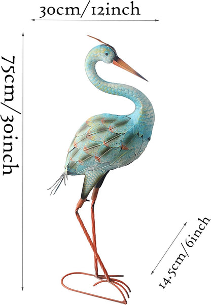 Garden Decor Blue Heron Yard Art Decor Large Metal Cranes Statues for Outdoor Indoor Decorations