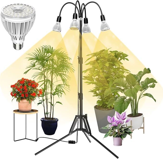 SANSI Grow Lights for Indoor Plants, 128W Full Spectrum Plant Lights for Indoor Growing, 35-64