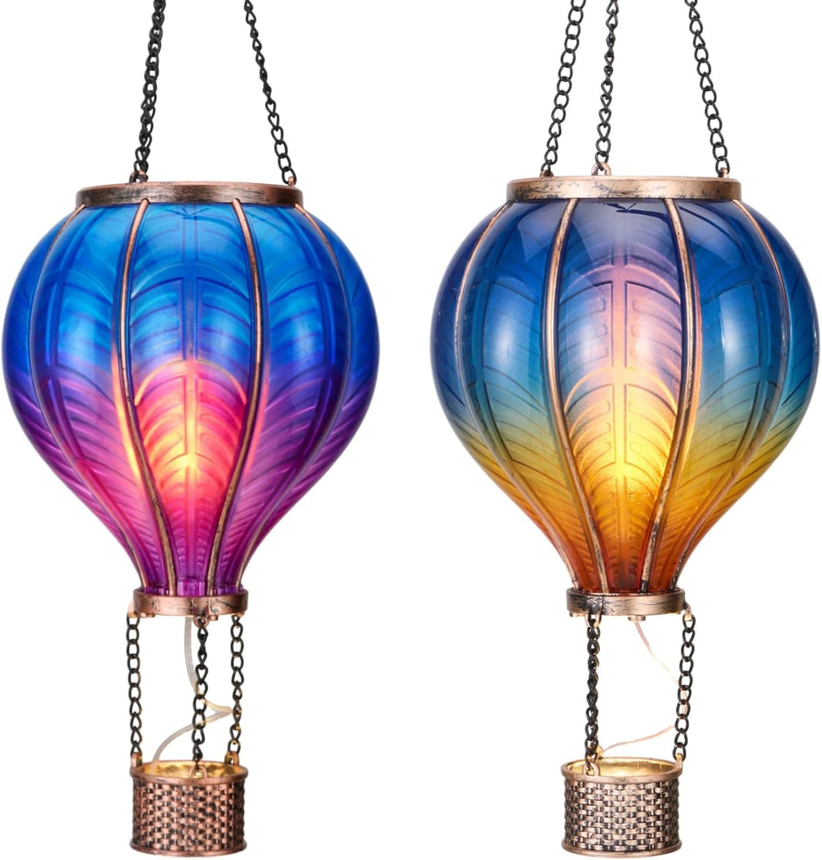 TERESA'S COLLECTIONS 2 Pack Hanging Solar Lantern Outdoor Garden Decor for Valentine,Waterproof