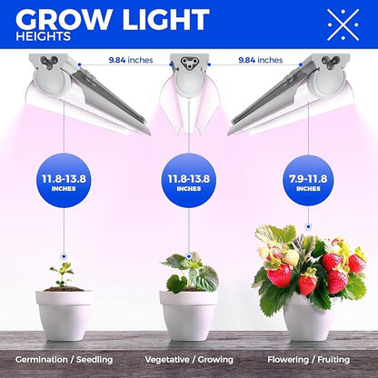 Barrina LED Grow Lights, Full Spectrum, 180W(6 x 30W, 1000W Equivalent), 3ft Grow Light Strips, T8