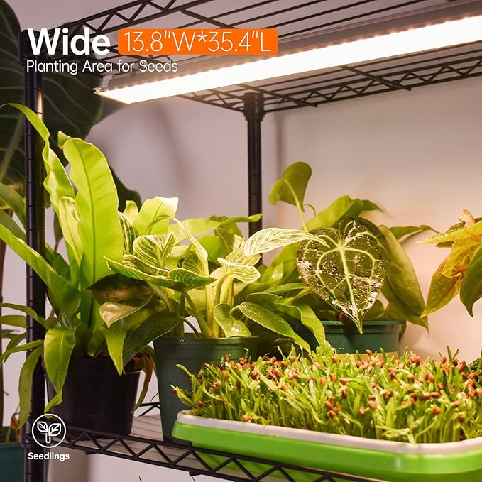 Bstrip Plant Shelf with Grow Lights, 4-Tier Grow Light Shelf with 30W T5 Full Spectrum Grow Lights