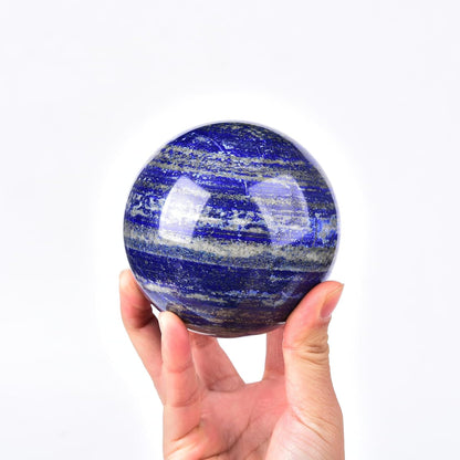 JIC Gem Large Blues Crystal Sphere with Stand Lapis Lazuli Quartz Crystal Ball Sphere Gemstone
