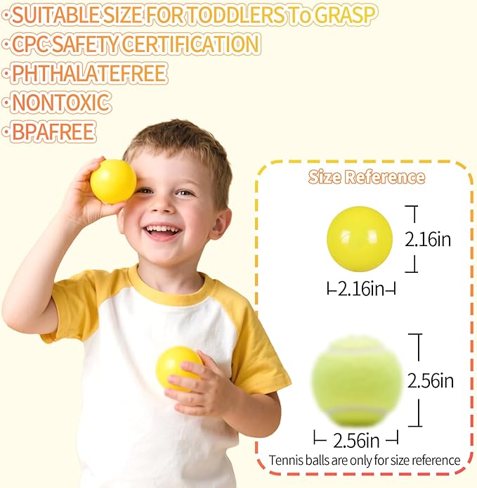 Ball Pit Balls for Kids, Plastic Refill 2.2 Inch Balls, 100 Pack, Bright Colors, Phthalate and BPA
