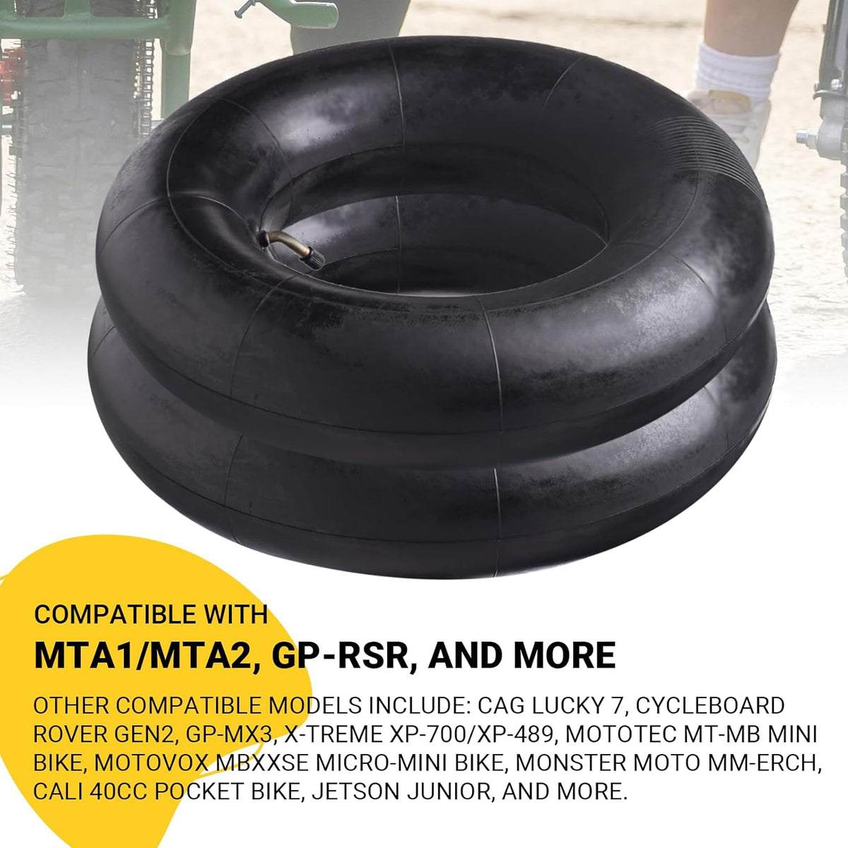 (2-Pack) Replacement Front or Rear Inner Tubes for 90/65-6.5” and 110/50-6.5” Mini Pocket Bike
