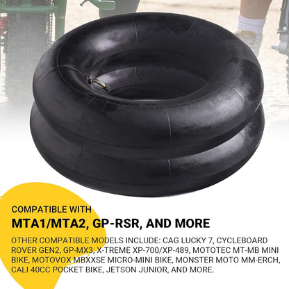 (2-Pack) Replacement Front or Rear Inner Tubes for 90/65-6.5” and 110/50-6.5” Mini Pocket Bike