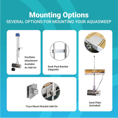 Scott Aerator 1 Horse Power, 115V Muck Blaster -100ft Cord | 1HP Aquasweep w/Post Mount | Water