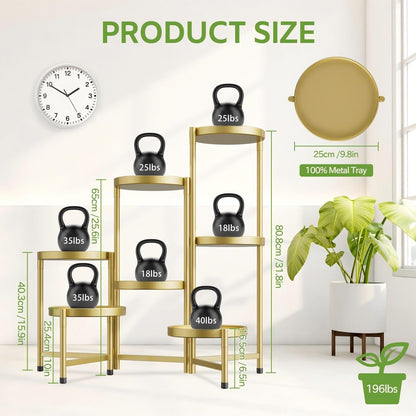 iDavosic.ly 7 Tier Large Plant Stand Indoor, 10 Inch Wide Tall Corner Metal Plant Stands Outdoor