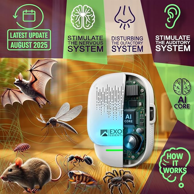 T-26, Ultrasonic Pest Repeller Wall Plug-in Most Effective Than Repellents - Get Rid of - Rodents