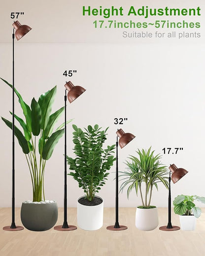 yadoker Plant Grow Light for Indoor Plant, Walnut Wood Grain LED Grow Light,Elevating Plant