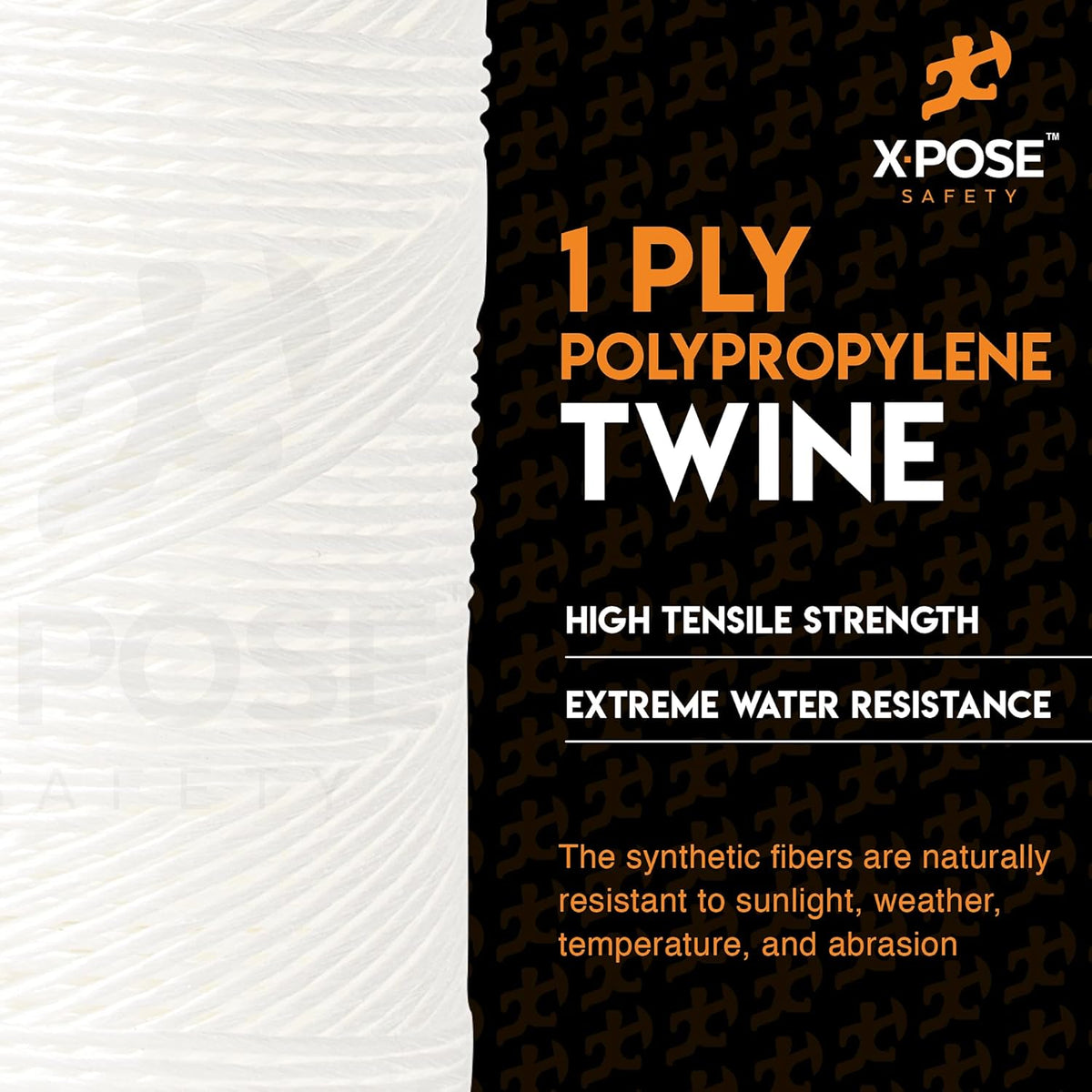 Polypropylene Tying Twine - 1 Ply White Plastic Poly Twine String 8500' Roll - Soft On Hands