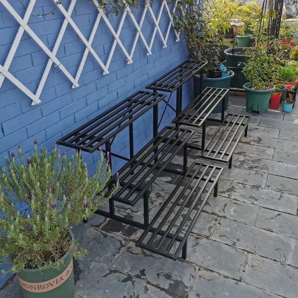 Zhongma 3 Tier Sturdy Metal Plant Stand, L35.43 x W26 x H23.6 inch, Heavy Duty Plant Holder for
