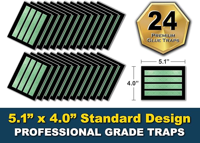 MaxGuard MaxGrip Glue Traps (24 Traps) Non-Toxic Extra Sticky Glue Board Pre-Baited with Fruity
