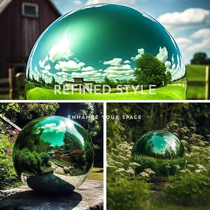 10 Inch Stainless Steel Gazing Globe,v2croft Hollow Ball Mirrored Surface Polished Shiny