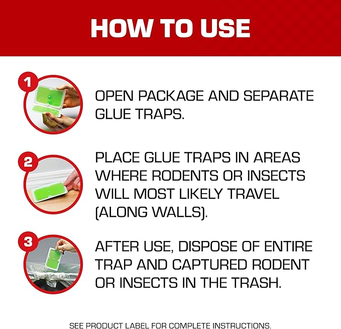 Tomcat Super Hold Glue Traps Mouse Size for Mice, Cockroaches, Spiders, and Scorpions
