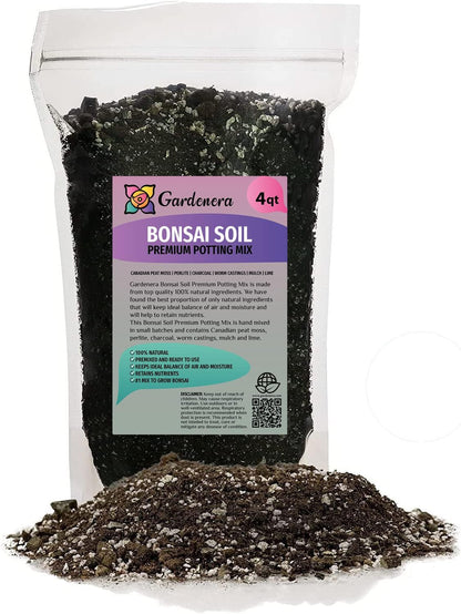 Gardenera Professional Potting Mix for Bonsai Trees - Nutrient-Rich Blend for Vibrant Bonsai Trees