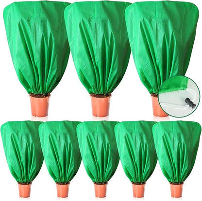 8 Pcs Plant Covers Frost Protection Bag 47" x 31.5" Winter Reusable Plants Jacket with Drawstring