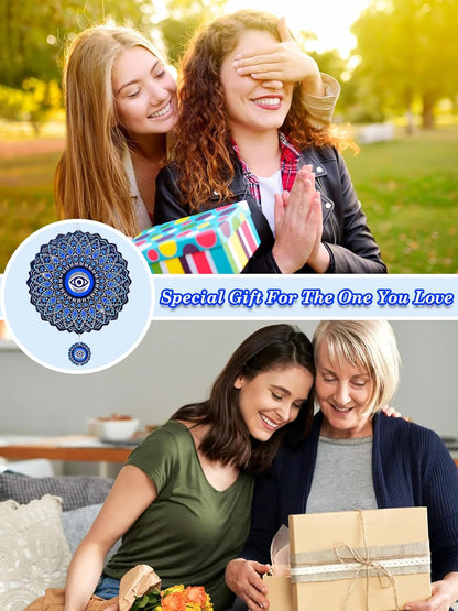 Evil Eye Wind Spinner-3D Metal Hanging Wind Spinners, Perfect Ornament Gifts for Women/Men, 12 Inch