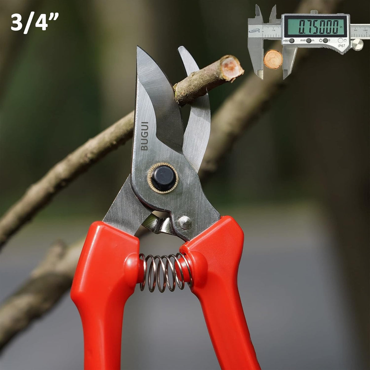 7" Small Pruning Shears Garden Shears - Premium Alloy Steel Bypass Pruner, Precision-ground Blades