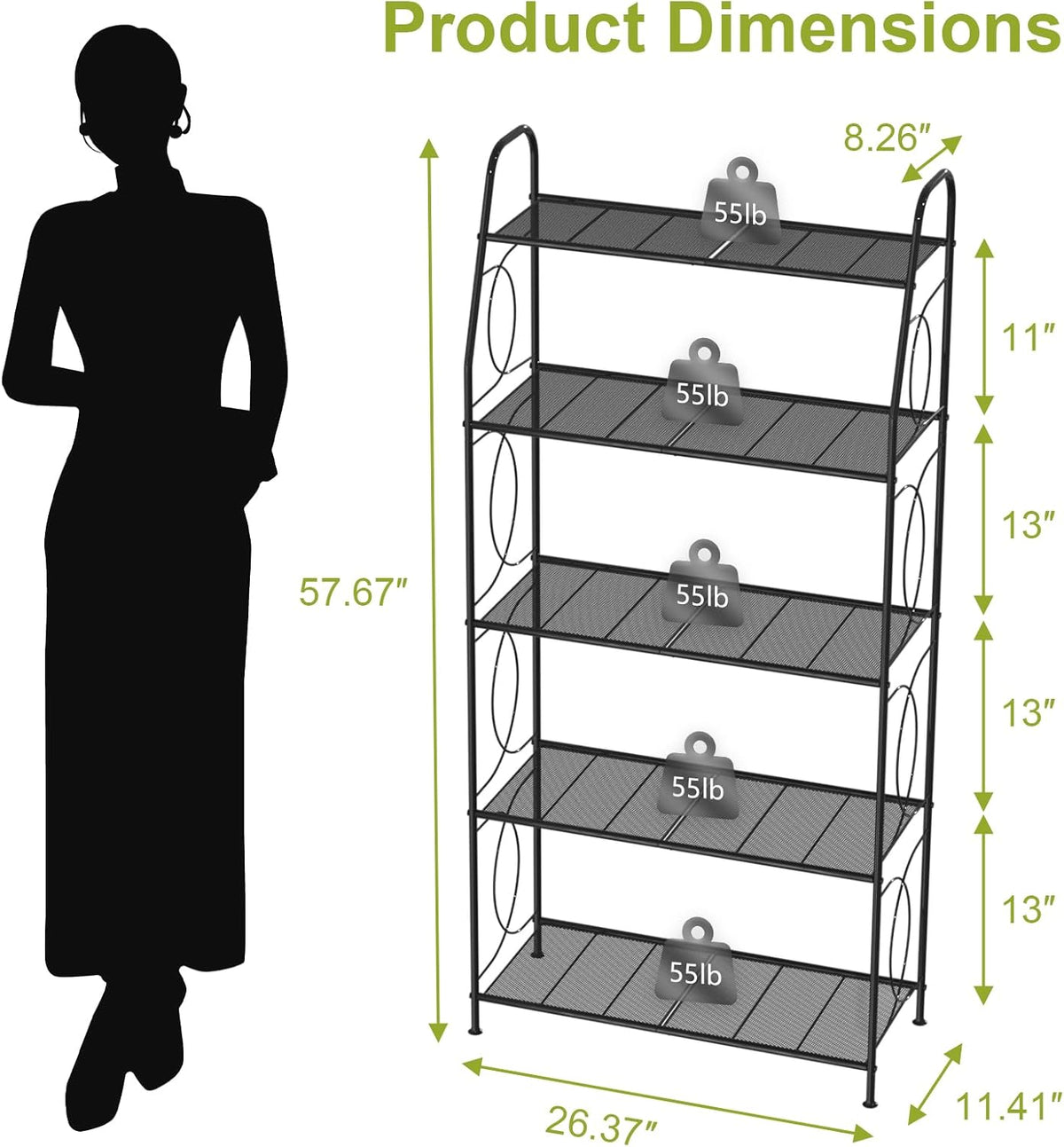 5 Tier Plant Stand Indoor Outdoor, Heavy Duty Plant Shelf, Metal Mesh Tall Plant Stands Holder Rack