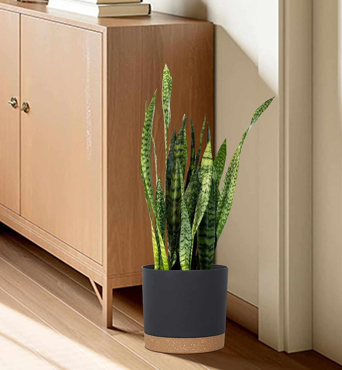 kubvici Plant Pots for Indoor Plants, 2 Pack 10 Inch Plant Pot Plastic Flower Pots Planters with