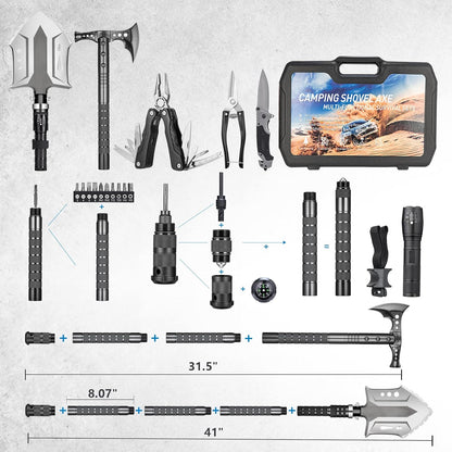 Camping Shovel Axe Outdoor Survival Shovel Set with High Carbon Steel Camping Gear for Men Outdoor