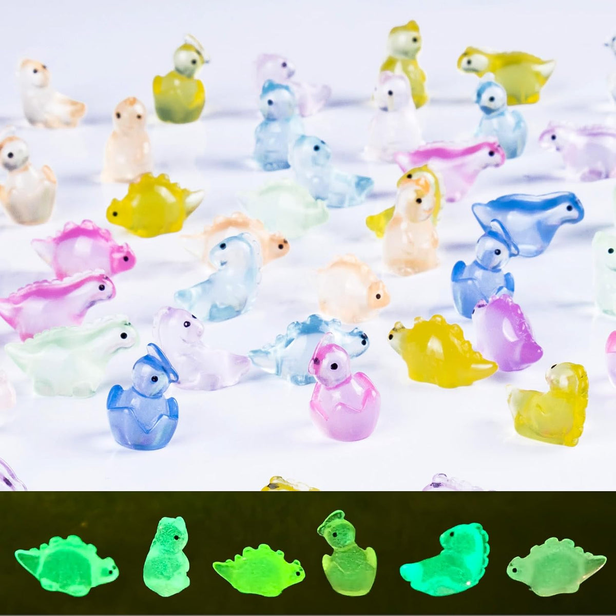 80 Pcs Mini Resin Dinosaur Variety Tiny Animals Figures Miniature Little Small Dinosaurs Figurines
