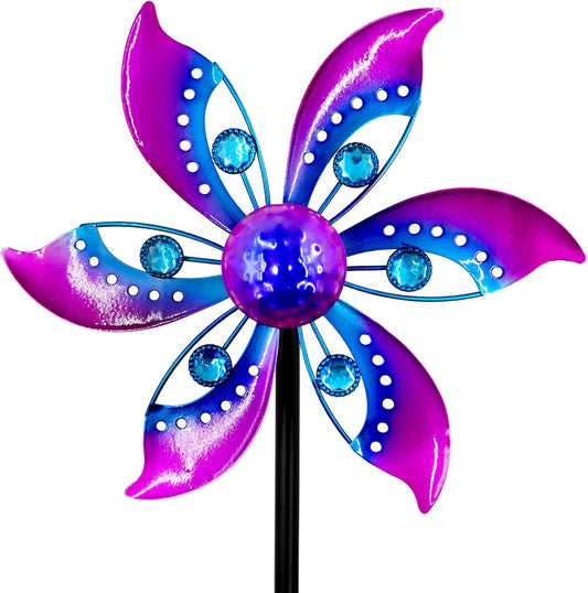 Wind Spinners Outdoor Metal, 10.63" W*37" H Pinwheels for Yard and Garden Decor, Kinetic Wind