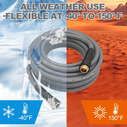 YOTOO Heavy Duty Hybrid Garden Water Hose 5/8-Inch by 75-Feet 150 PSI Kink Resistant, Flexible with