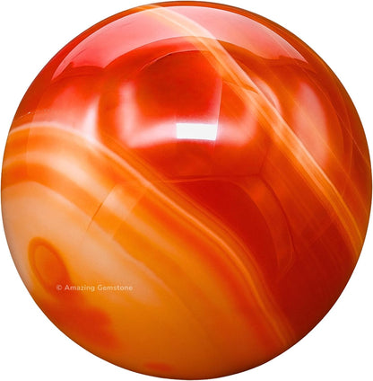 Amazing Gemstone Carnelian Onyx Crystal Ball with Stand - 2 Inches Crystal Sphere Meditation Balls