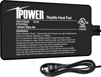 iPower 4X7 Inch Reptile Heat Pad Under Tank Heater Terrarium Warmer Heating Mat for Turtles Lizards